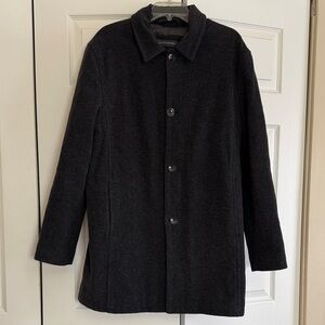 Banana Republic Men's Charcoal Gray Long Wool Coat Size Medium
